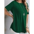 thumbnail image 3 of MORTTIC Women's Plus Size Summer Tee Casual Short Sleeve Loose Fit Top with Button Back and Crew Neck, S-5XL, 3 of 4