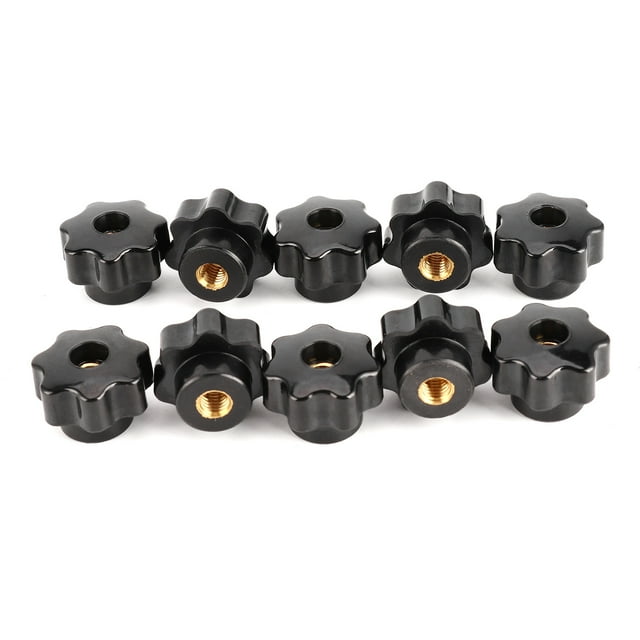 10Pcs Clamping Handle Nut, 10Pcs Nuts Knob Grip Handle 7 Star 8mm Female Thread Brass Core Clamping Knob Screw Hand for Machine Tool