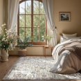 thumbnail image 2 of Area Rug x Vintage Rug Indoor Washable Rug Retro Accent Rug Distressed Carpet Multi Floral Print Country Boho Rug Non Slip Kitchen Bedroom Living Room Dining Room Office, 2 of 9
