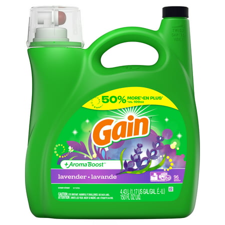 Gain + Aroma Boost Liquid Laundry Detergent, Lavender, 96 Loads 150 fl