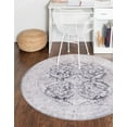 thumbnail image 3 of Unique Loom Timeless Collection Area Rug - Thaddeus (5' Round Charcoal/Navy Blue), 3 of 9