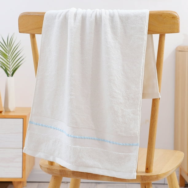 Zhuge Toallas de baño de fibra de bambú, 1 pieza, 34 x 74 cm, ideales para el día a día, ligeras, ideales para el baño y el tocador (blancas).