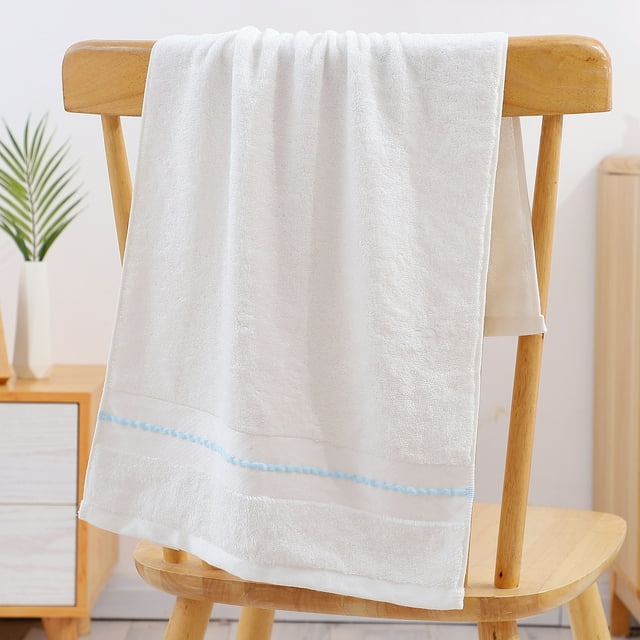 Namzi Toallas de 3 piezas de 34 x 74 cm, perfectas para el uso diario, ligeras, de fibra de bambú, ideales para el baño y el aseo (blancas).