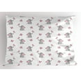 thumbnail image 1 of Elephant Nursery Pillow Sham Baby Elephants Playing with Butterflies Design Lovely Pattern, Decorative Standard Queen Size Printed Pillowcase, 30 X 20 Inches, Grey Pale Pink White, by Ambesonne, 1 of 2