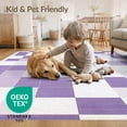 thumbnail image 4 of ODIKA Checkered Modern Geometric Grid With Bold Interlocking Square Tile for King Size Bedroom, Master Suite, Under Bed, Foldable Easy Care, 4 of 7