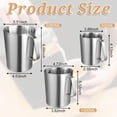 thumbnail image 4 of 3 Pieces Stainless Steel Measuring Cups Metal Pitcher with Oz and ML marking Measuring Cup with Handle and Pour Lip, 16 Ounce (2 Cups), 32 Ounces (4 Cup), 64 Ounces (8 Cup), 4 of 7