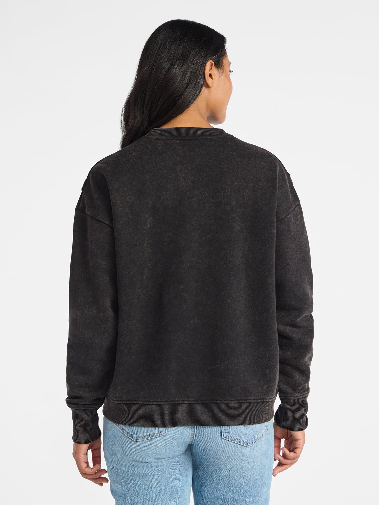Time and Tru Women's Rolling Stones Tongue Graphic Sweatshirt with Long Sleeves, Sizes XS-XXXL