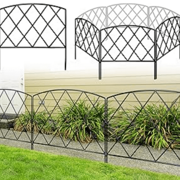 Garden Fence 24 in (H) x 10 ft (L), Dog Rabbit Pet Fence Animal Barrier, Outdoor Rustproof Metal No Dig Fencing Border for Yard Patio Flower Bed