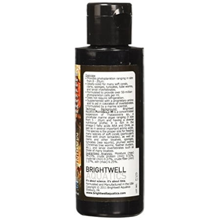 brightwell aquatics phytogold-m, 8 - 20 micron phytoplankton suspension for soft corals, clams, sponges, & other filter-feeders, 125ml