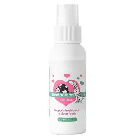 Dentaclean Spray for Dogs & Cats – No-Brush Dental Care Plaque & Tartar Remover Natural Breath Freshener Supports Gum Health – Easy Spray Formula（1PC)