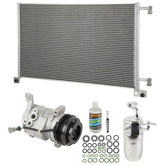 A/C Kit w/ AC Compressor Condenser & Drier For Chevy Silverado Tahoe Suburban Avalanche GMC Sierra Yukon Escalade Hummer WITHOUT REAR A/C - BuyAutoParts