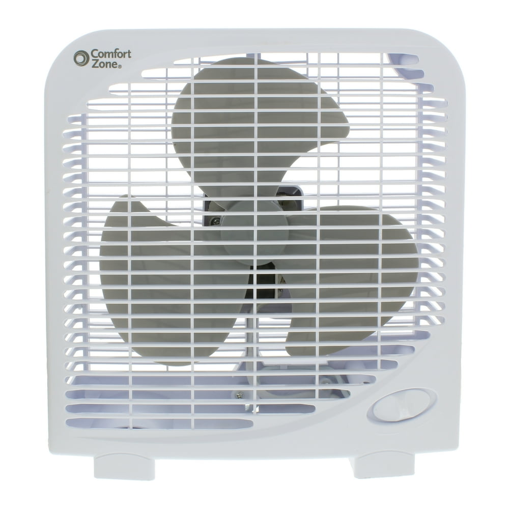 Comfort Zone 9" 2Speed Portable Box Fan, White