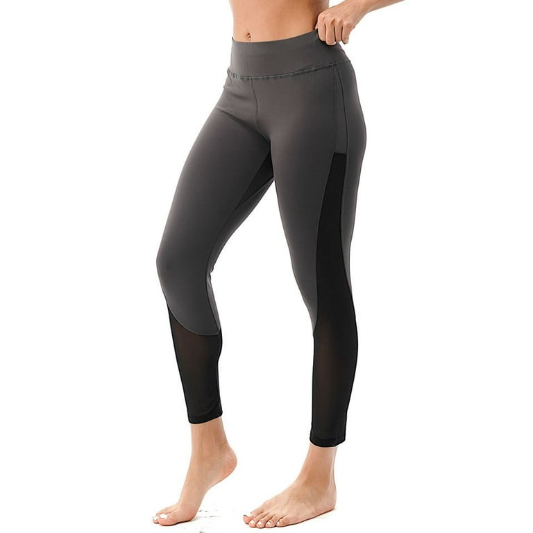 High Waisted Thigh-High Leggings in Mid Weight GreyBlack