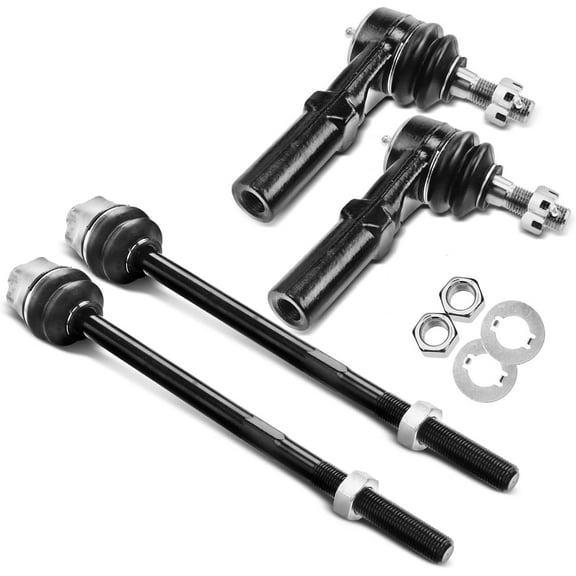 A-Premium Set of 4 Inner & Outer Tie Rod Ends Kit Compatible with Chevy GMC Silverado Sierra Pickup 2001-2010 Avalanche Suburban Yukon XL 2500 2001-2013# ES3488 ES3609