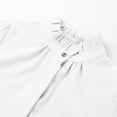 thumbnail image 5 of Ulanda Girls Ruffle Long Sleeve Blouse Kids Button Down Uniform Dress Shirts (White, 5-6 Years), 5 of 8