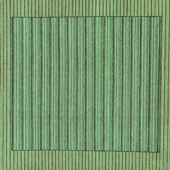 Ahgly Company Indoor Square Abstract Turquoise Blue Modern Area Rugs, 3' Square