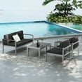 thumbnail image 2 of Gymax Ensemble de Mobilier de patio 4 Pcs Ensemble de conversation Mobilier de patio Ensemble de conversation Extérieur, 2 of 10