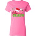 thumbnail image 3 of Inktastic Auntie Claus with Christmas Santa Hat and Snowflakes Women's T-Shirt, 3 of 5