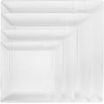 thumbnail image 3 of Premium Heavy Duty Plastic Plates - Linear Squared (40 Pack) - Wedding China Like (7.5 Inch., Clear) - Crown, 3 of 3