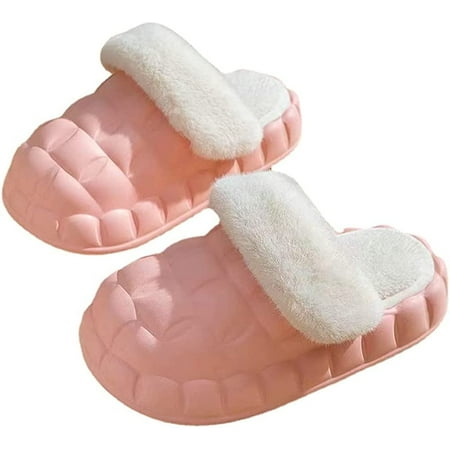 

CoCopeaunt Fashion Bubble Slider Slippers For Women Detachable Lining Fluffy Faux Fur Warm Soft House Shoes Indoor Outdoor