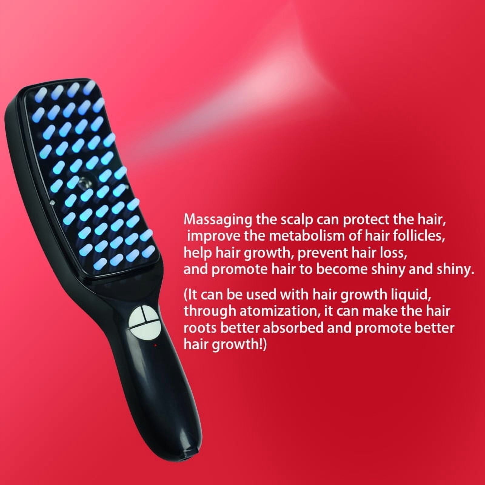 Electric Massage Comb Blue Red Light Therapy Vibration Hair Massage Scalp Brush Negative Ion Spray Hair Growth Massager