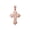 Rose, variant on Gold Saint Nicholas Greek Orthodox Cross (14K White Gold, Pendant with 22" chain)