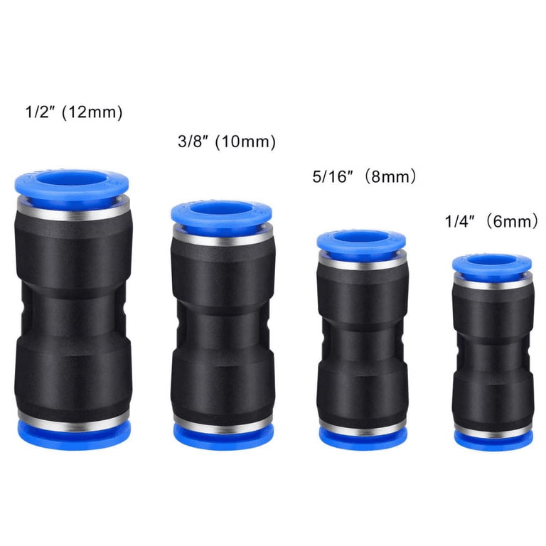 40Pcs Straight Push Connectors - Quick Release Pneumatic Fittings For 6/8/10/12mm Tubes (1/4" To 1/2")
