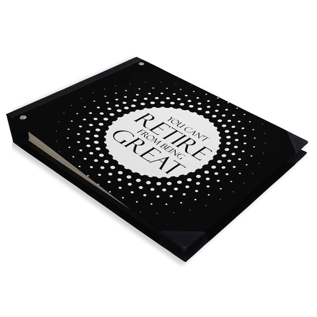 Darling Souvenir Black Polka Dot Personalized Retirement PartyGuestKeepsake MemoryBookHardboundSign-InBook RegistryMessageGuestbook-9 x 12 Inches