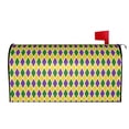 thumbnail image 2 of Gaeub Mardi Gras Purple Yellow Plaid Waterproof and Sunproof Mailbox Protective Cover Magnetic Mailbox Protrective Cover for Outdoor Home Garden Decor - 25.5x21 in, 2 of 9