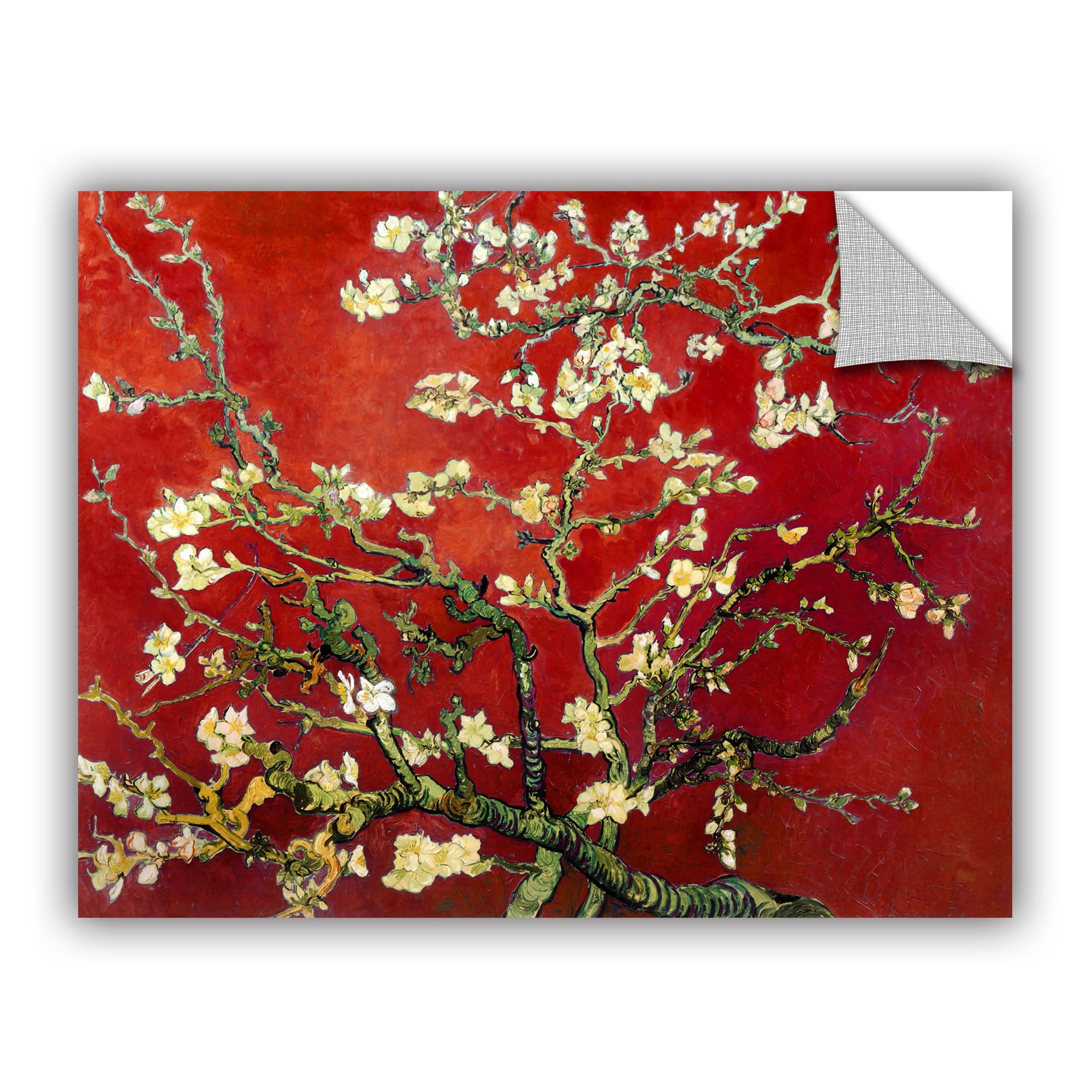 Vincent Van Gogh "Interpretation In Red Almond Blossom" Removable Wall Art