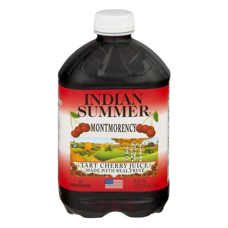 (4 pack) Indian Summer 100% Juice, Montmorency Cherry, 46 Fl Oz, 1