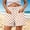 Orange women polka dot beach shorts a1, variant on Cagogo Women Casual Elastic Waist Polka Dot Beach Shorts Plus Size Loose Summer Shorts Travel Lounge Outdoor, Black S