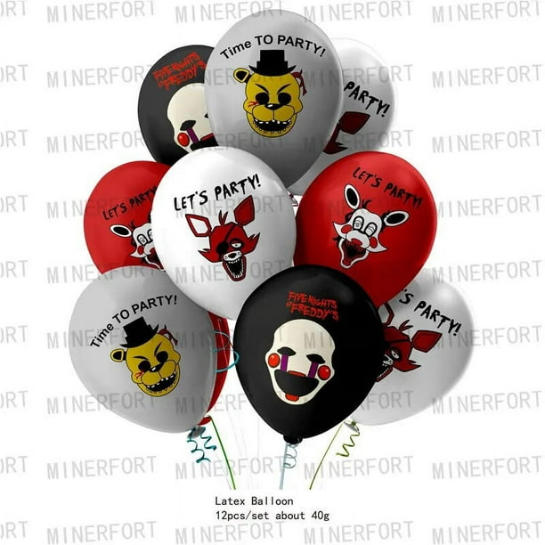 Decoraciones para fiesta de cumpleaños FNAF en cinco noches, globos, vajilla desechable, plato, servilleta, telón de fondo para suministros para fiestas infantiles, regalo