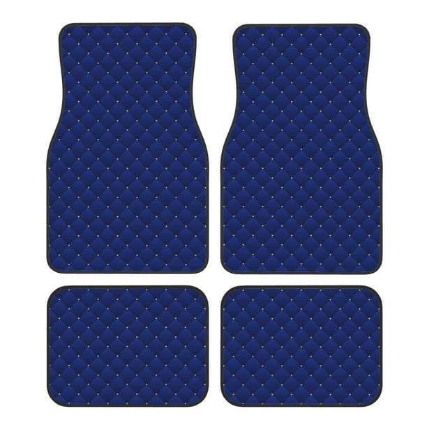 Fotbe Navy Blue Juego de 4 Tapetes para Auto con Estampado – Alfombrillas de Goma Reforzada, Diseño Antideslizante, Protección para Todo el Año – Vehículos, Autos, Camionetas y SUVs