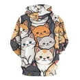 thumbnail image 3 of Cute Kitty Crowd Men's Women New Sweatshirt Hoodie Men's Plus Size Sweatshirt Hooded Sweatshirt 3d Printed Street Men's Cloth, 3 of 6