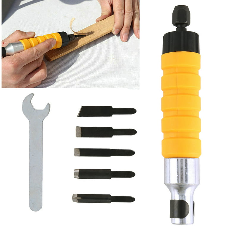 THREN 7PCS Chisel Power Wood Carving Tools Woodworking Spanner Electric  Machine Set 