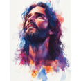 thumbnail image 1 of Qisvanset Framed Canvas Wall Art 12x16 Inch Jesus Watercolor Portrait Religious Home Painting Art, 1 of 5