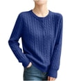 thumbnail image 2 of TGSLY Women's Button Down Sweaters Casual Soft Crew Neck Long Sleeve Cable Knit Cardigan Loose Dressy Solid Color Business Sweaters S, 2 of 6