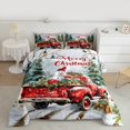 thumbnail image 2 of Manfei Red Farm Truck Bedding Comforter Set 2pcs, Happy New Year Twin Comforter Sets, Merry Christmas Xmas Bedding Set, Breathable Home Decor, 2 of 8