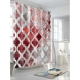 thumbnail image 5 of Red Morocco Waterproof Fabric Shower Curtain, Rustic Country Smear Street Mottled Art Shower Curtain for Bathroom Curtains Bathtubs Hotel Washable Shower Curtains with 12 Hooks Small 36x72in, 5 of 6