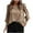 Coffee, variant on lcziwo Women's Elegant Puff Long Sleeve Shirts Crew Neck Button Back Blouse 2024 Trendy Sexy Top Casual Loose Solid Color Tunic Tops Army Green,S