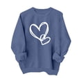 thumbnail image 4 of Valentines Day Sweatshirts for Women 2026 Funny Love Heart Graphic Crewneck Pullover Cute Holiday Long Sleeve Tops Navy M, 4 of 4