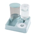 thumbnail image 1 of Juego de dispensador de agua con comedero automático para gatos, alimentador de agua y comida para mascotas automático inclinado 2 en 1, alimentador de alimentos por gravedad y bebedero,Green, 1 of 7