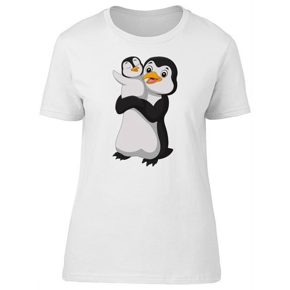 Cute Family Of Penguins Cartoon T-Shirt Women -Image by Shutterstock, Female Medium