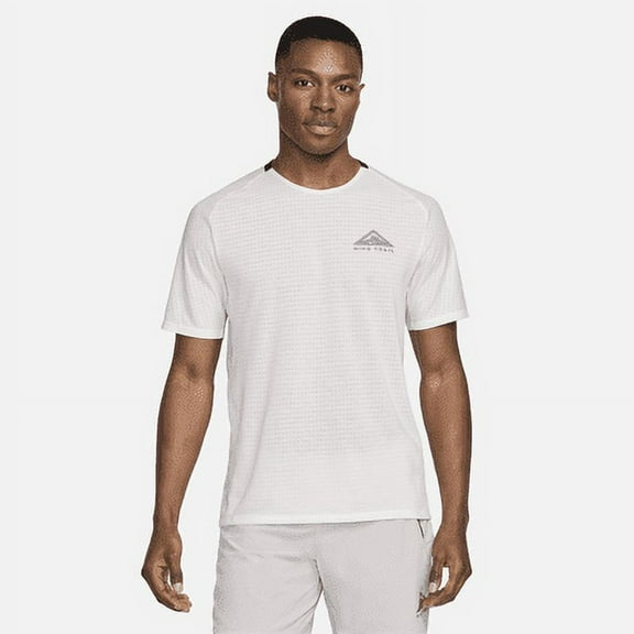 Nike Trail Solar Chase Men's Dri-FIT Short-Sleeve Running Top Color: Summit White/Black Size: M Tall