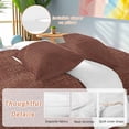 thumbnail image 3 of Dark Brown Duvet Cover Set, Vintage Country Monochrome Chocolate Color Soft Duvet Cover Full Size Bedding Set 4 Pieces, 1 Quiltcover and 2 Pillowcases with Zipper, 1 Bed Sheet for All Seasons, 3 of 9