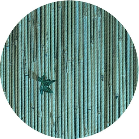 

Ahgly Company Indoor Round Patterned MediumTurquoise Green Area Rugs 8 Round