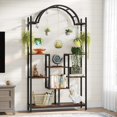 thumbnail image 4 of 5-tier Arched Plant Stand Indoor Plant Shelf for Garden Brown, 4 of 5