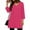 Hot Pink Tops, variant on Htigea Womens 3/4 Sleeve V-Neck Tops Side Slit Tunic T-Shirts Solid Casual Loose Fit Pullover Soft Comfy Daily Tees Pink S