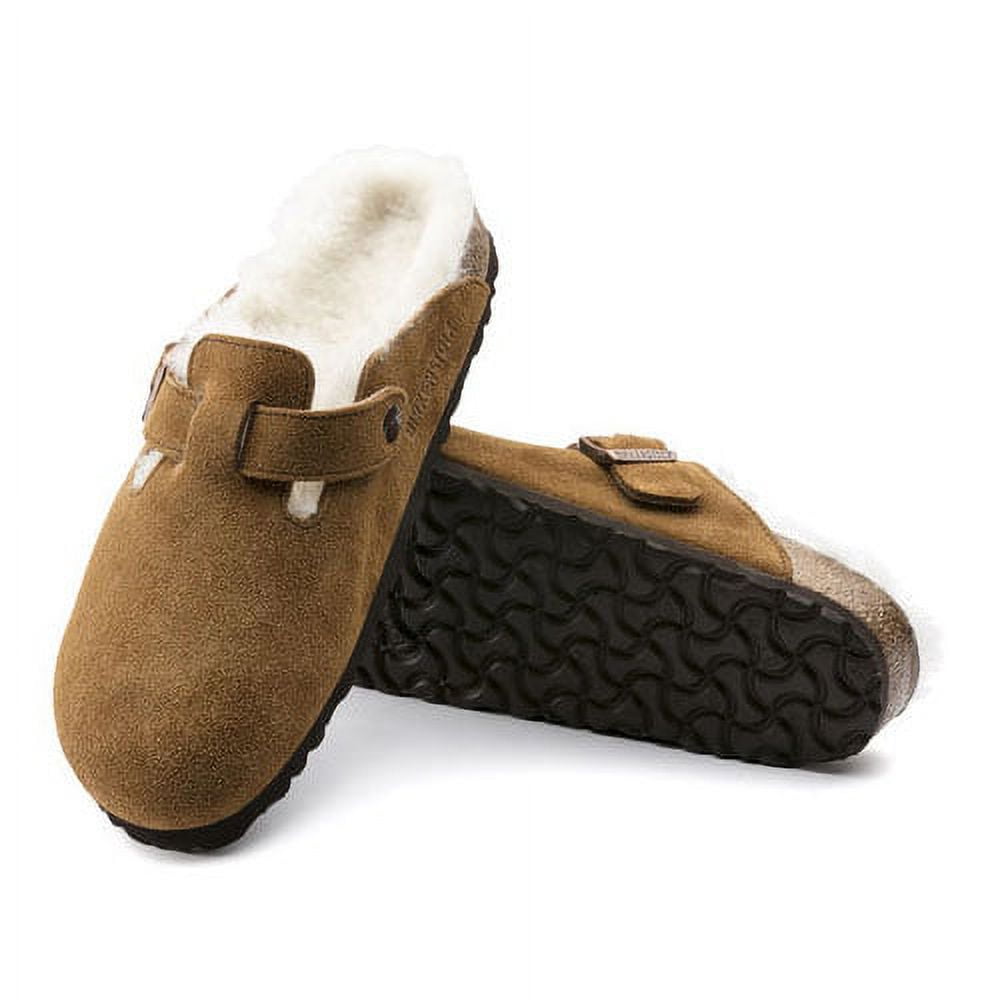 BIRKENSTOCK Women's Boston Shearling Clog Mink Suede/Natural Shearling - 1001140